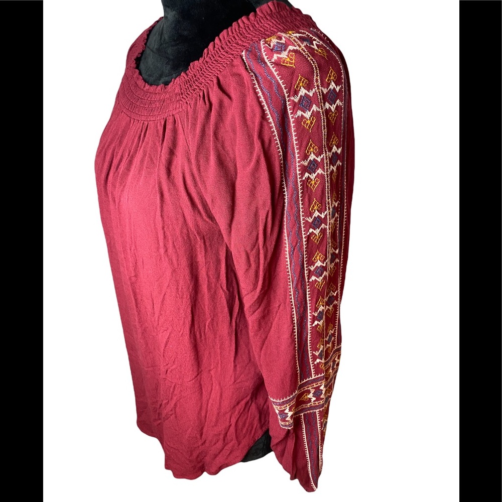 COPY - Knox Rose Embroidered long sleeve peasant blouse, size small